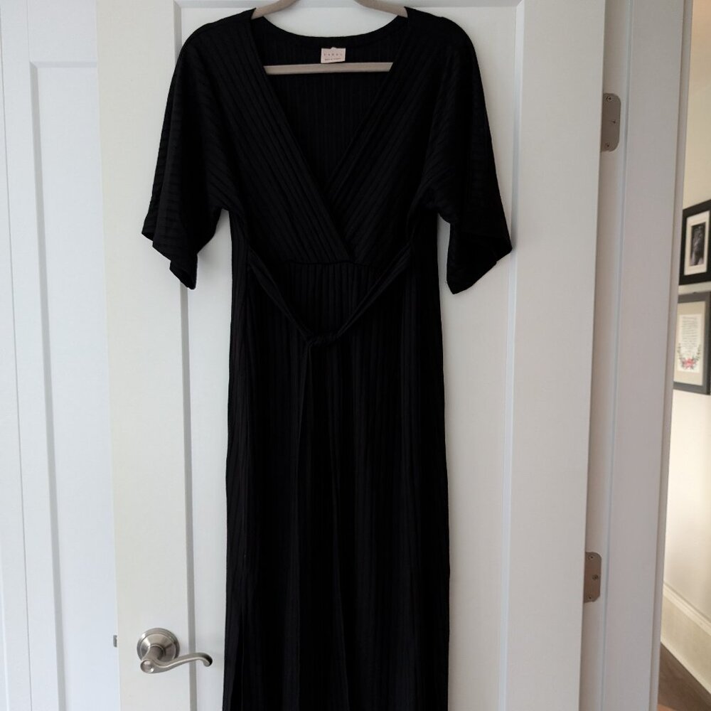 NWOT Carry Maternity Ribbed Midi Knit Dress Black Size Small